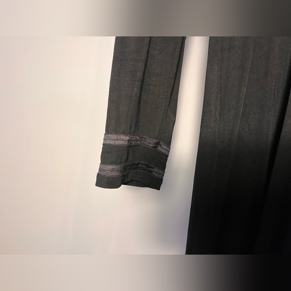 Skater Style Black Longsleeve Dress w Faux Satin Buttons and Detailing - Picture 6 of 7